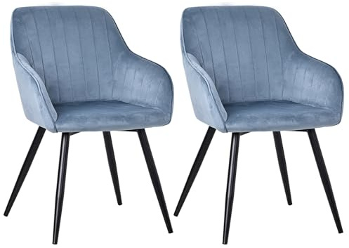 HOMAVO Esszimmerstühle 2er Set – Moderne ergonomische und Bequeme Stühle im skandinavischen Design – Für Esszimmer, Wohnzimmer und Büro