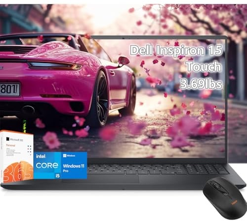Dell Inspiron - Computer portatile touchscreen da 15, Intel Core i5-1334U, FHD Touch da 15, 16 GB di RAM, SSD da 1 TB, Windows 11 Pro, Office 365, Computadora Work College Student - 1,6 kg di luce