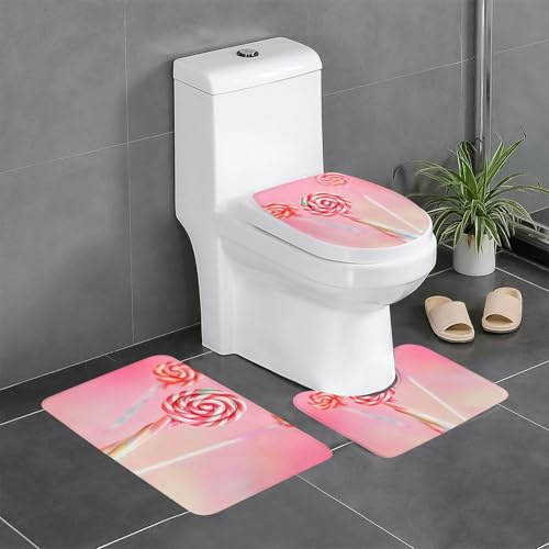 Bunter Lutscher Badvorleger Set 3 Teilig Vielseitige Badematte Wasserabsorbierenden Badezimmermatte Für Toilett Schlafzimmer Innen
