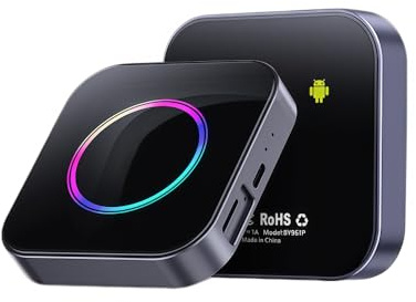 XUMIUZIY Kabelloser Car Play und Android Auto Adapter, AI Box Car Play Adapter, Kabelgebunden zu Kabellos, Android13, 4G LTE Auto Videobox mit Bluetooth und WLAN, für i OS Android