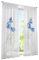 BAILEY JO 1er-Pack Gardine Floral Gardinen Schlaufen mit Blumen Druck Transparent Voile Vorhang (BxH 150x175cm, Blau mit Kräuselband)