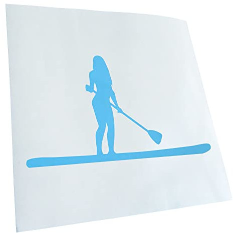 Kiwistar Autoaufkleber - Stand Up Paddling Figur - lichtblau - 17,5x10cm - Aufkleber für Auto, Laptop, Fahrrad, LKW, Motorrad mehrfarbig JDM Decal Racing