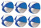 noTrash2003 Set aus 6 Aufblasbare Wasserbälle Strandbälle Beachball Urlaub Beach Strand Pool (Blau)