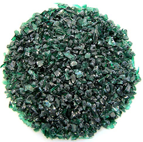 Ullmannglass Dekosand - Glasbruch - Farbsand - Glaspulver im 500g Beutel (dunkelgrün, mittlefeine - Körnung ca. 0,3cm)