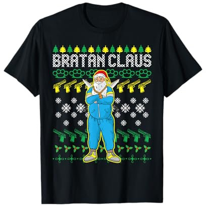 Bratan Claus Russischer Santa Bra Ugly Christmas Sweater T-Shirt