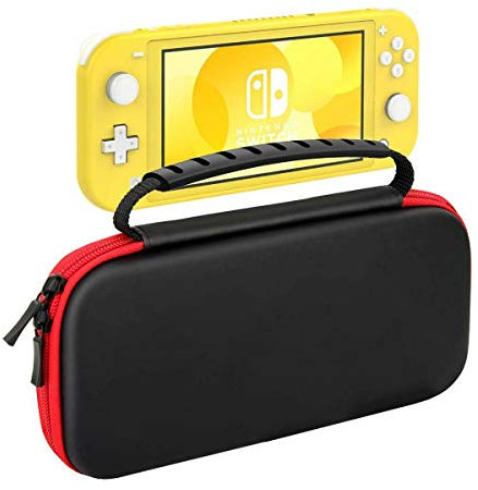 CSL-TECH for Nintendo Switch Lite Console Black Slim Travel Carry Protective Case Cover with 8 Game Storage