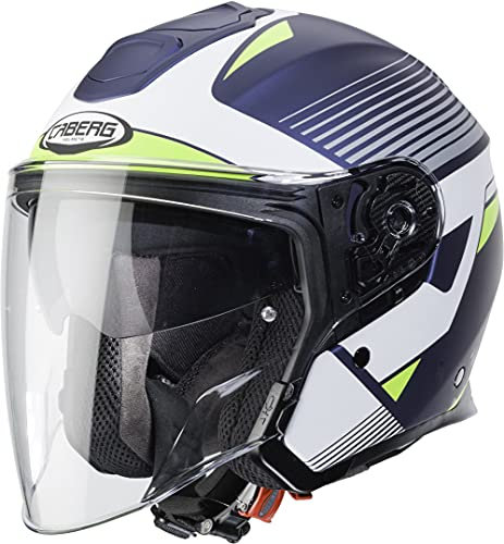 Caberg Unisex FLYON Rio Jethelm, Matt Blue Yama/White/Yellow Fluo/Silver, M