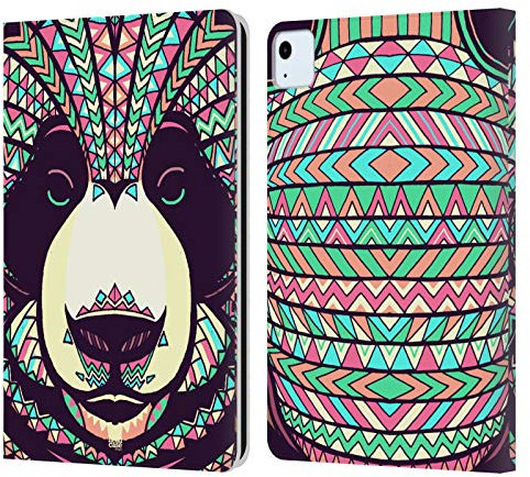 Head Case Designs Panda Caras Animales Aztecas Carcasa de Cuero Tipo Libro Compatible con Apple iPad Air 2020/2022