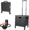 Foldable Shopping Trolley Box on Wheels with Lid Wear-Resistant Noiseless 360°Rotate Wheel & Adjustable Metal Strong Iron Handle Folding Boot Cart, 45KG/99LBS Load Capacity, Portable Durable Trolley