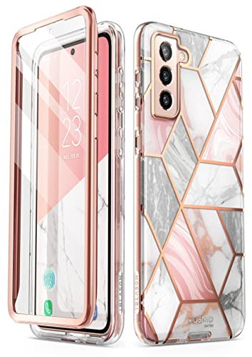 i-Blason Glitzer Hülle für Samsung Galaxy S22 (6.1) 5G Handyhülle Bumper Case 360 Grad Schutzhülle Glänzend Cover [Cosmo] mit Integriertem Displayschutz 2022 Ausgabe (Marmor)