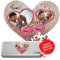 Foto-Puzzle selbst gestalten - Love - mit 2 Fotos, Namen & Datum Bedrucken - Herz-Puzzle Personalisieren - Geschenk zu Valentinstag, Jahrestag - 63 Teile inkl. Metalldose