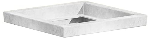 Decorspace - Plato para maceta cuadrado de resina para plantas y flores, fabricado en Italia, de exterior, 40 x 40 cm, blanco