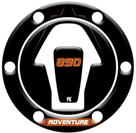 Paraserbatoio.it Adesivo effetto 3D Protezione Paraserbatoio resinato compatibile con PS KTM 890 Adventure - Protezione tappo - Arancione