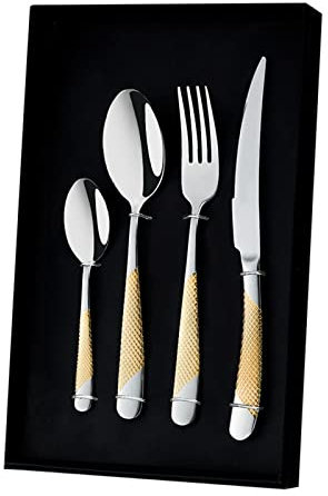 SHALOLY Set di Posate in Acciaio Inox, forchette, coltelli e cucchiai, per casa/Cucina/Festa, Argento (Argento)
