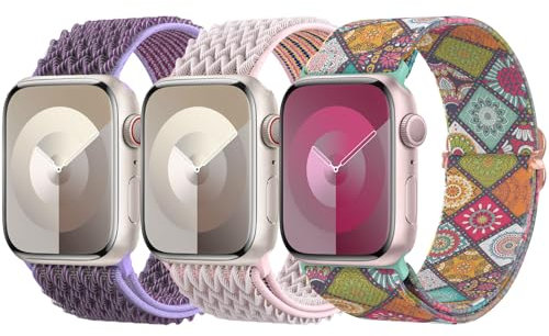 Delidigi Intrecciato Cinturino Compatible con Apple Watch 38mm 40mm 41mm 42mm 44mm 45mm 46mm 49mm, Regolabile Nylon Treccia Sportiva Cinturini per iWatch Series 10 9 8 7 6 5 4 3 2 1 SE, Ultra, Ultra 2