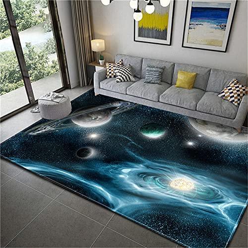 3D Erde Galaxie Große Teppiche Weltraum Matte weiche Flanell Teppiche Anti-Rutsch-Teppich für Wohnzimmer Home Decor Wohnzimmer Teppich Matte Schlafzimmer Teppiche Rug Mats (Farbe 4,160x200 cm)