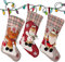 Homewit 3er Set Weihnachtsstrümpfe 46cm Groß Nikolausstiefel zum Befüllen Weihnachtsstrumpf als Weihnachtsschmuck Nikolausstrumpf Weihnachtssocken Kamin Christmas Decorations für Weihnachten Geschenke