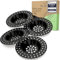 Kitchen Helpis® 4X Abflusssieb schwarz für ALLE ABFLÜSSE geeignet, extra schwer -14g-, kein Hochschwemmen, aus rostfreiem SS304 Edelstahl, schnell ablaufend, Sieb für Spülbecken oder Haarsieb