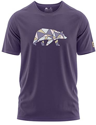 FORSBERG Espenson T-Shirt mit stylischem Bär Brustlogo Rundhals für Herren, Farbe:lila/Pastell, Größe:3XL