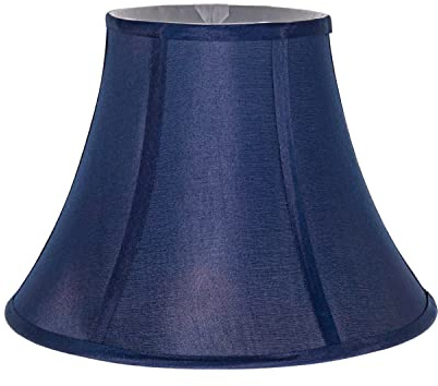 Traditionally Designed Empire Shaped 12 Inch Lamp Shade in Rich Silky Navy Midnight Blue Cotton Fabric | 60w Max by Happy Homewares