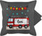 Kissenbezug - Feuerwehrauto Motiv I Leiterwagen Geschenk Feuerwehr I Löschzug - 50 x 50 cm - Grau - Geschenke für feuerwehrmänner personalisierte Kissen Kinder jugendfeuerwehr Name kuschelkissen