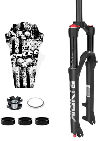 MEROCA Mountain Bike Front Fork 26 Inches 27.5 Inches 29 Inches Air Pressure Shock Absorber Front Fork Disc Brake Quick Release Version Air Fork (Shoulder Control Front Fork -26 Without Damping)
