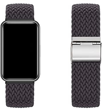 Nylon Armband für Huawei Watch Fit Armband Solo Loop Armband mit Huawei Watch Fit Ersatzarmband Nylon Stoff Loop Elastisches Verstellbares Armbänder für Huawei Watch Fit (L,Watch Fit)
