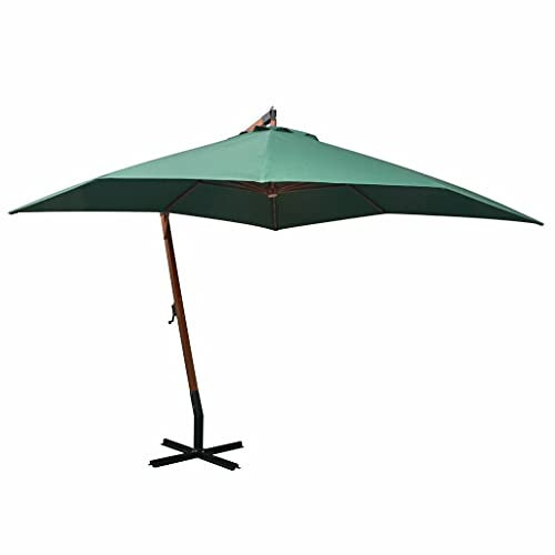 Parasol d'extérieur à suspendre Parasol de terrasse de jardin Imperméable à l'eau Poteau en bois Vert 300 cm good