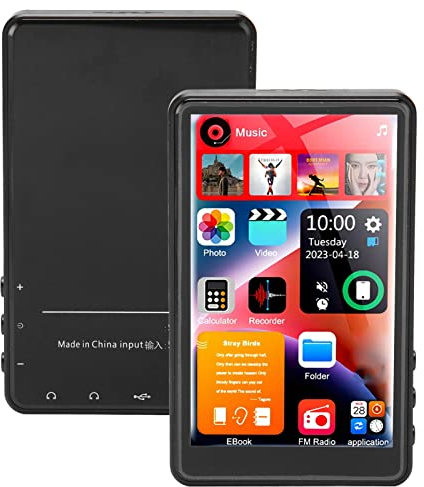 X20 Touch Screen MP3 Player Bluetooth5.0 HiFi Sound 16GB 256GB for FM Radio Electric Book (Black)