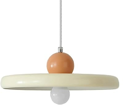 JISHUBO Creative Flying Saucer Iron Art Pendant Lamp Lampshade,E27 Screw Ceiling Lighting Fixtures,French Style Hanging Light,Kitchen Living Room Restaurant Decoration Chandelier