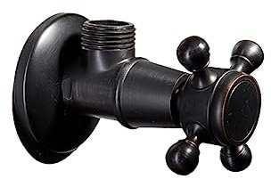 Hemobllo Eckventil Absperrventil Badezimmer Schwarz Edelstahl Explosionsgeschützt Hohe Temperaturbeständigkeit für Wc Küche Spüle Warm und Kaltwasser