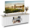 COSTWAY Mobile TV con 2 Ante per TV fino a 65, Mobile Porta TV in Legno con Ripiani Aperti, Mobile per TV in Legno per Soggiorno, 145 x 39,5 x 49,5 cm (Grigio)
