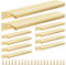 Malimali 10 Pack Gold Kitchen Cupboard Handles - 200mm Modern Aluminum Bathroom Cabinet Handles, Brushed Brass