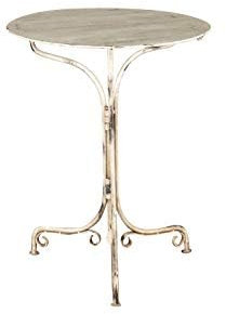 Biscottini Schmiedeeiserner Tisch für den Außenbereich, 60 x 77 x 60 cm, Schmiedeeisen im antiken Garten, Gartenmöbel aus Eisen, Gartentisch.