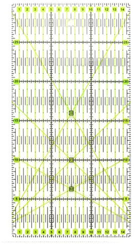 Regle Patchwork,15 x 30 CM Règle de Quilting Gabarits de Quilting en Acrylique Gabarit de Quilting Rectangle Règle Transparente Règles de Couture Accessoires pour Couture Artisanat