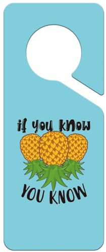 Upside Down Pineapple Door Sign - Shejdgart Funny Pineapple Door Hangers Double Sided Door Knob Hanger Funny Wedding Gifts Hanging Sign for Couples Bedroom Living Room Indoor Home Hotel Decor