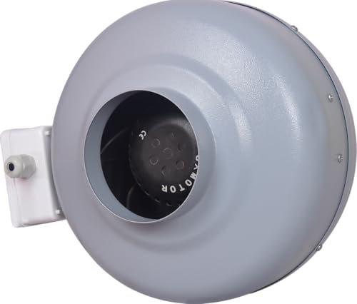 OXBERG Inline Duct Centrifugal Fan for HVAC Exhaust, Air Circulation, Hydroponics Grow Tents, Basements, Bathrooms, Kitchens Ventilation (100 mm / 4’’ -CM100)