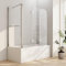 Duschwand für Badewanne 120x75x140cm 3-teilig Badewannenaufsatz mit Seitenwand Duschtrennwand Badewannenfaltwand Duschabtrennung für Badewanne, 6mm ESG Sicherheitsglas