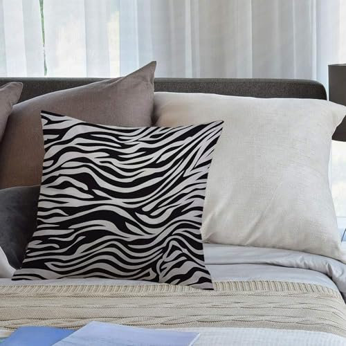EMCLKS Designs Kissenbezug Männer/Frauen/Jungen/Mädchen Wohnzimmer Schlafzimmer Sofa Stuhl Kissenbezüge,Tiertextur-Felle von Zebras. Kann für die Gestaltung von Stofftapeten mit Originaldruck,50x50cm
