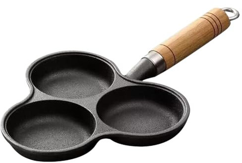 WMFASBAG 3 Hole Cast Iron Omelet Pan Non-Stick Egg Pancake Steak Pan Breakfast Grill Cooking Pot Egg Frying Pan Pancake Pan