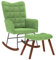 vidaXL Chaise à Bascule avec Repose-Pied Vert Clair Velours, Fauteuil à Bascule, Chaise Longue, siège de Salon, Chaise, Chaise de Salon
