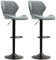 HOMCOM Barhocker 2er-Set, Drehbar Höhenverstellbar Barstuhl mit Chenille-Optik, Gepolstert Küchenstühle mit Rückenlehne und Fußstütze Tresenhocker für Küche, Stahl Dunkelgrau