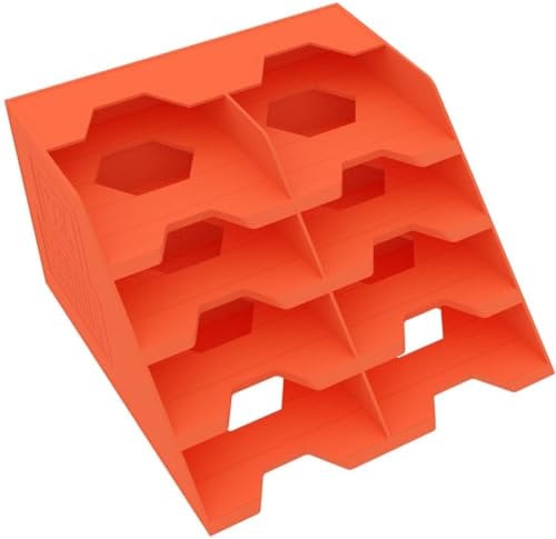 Feldherr card holder compatible with Nemesis - Space-saving deck organizer with 8 compartments for 60 cards each (30 with sleeves) - slanted base, non-slip, stable, Color:Orange