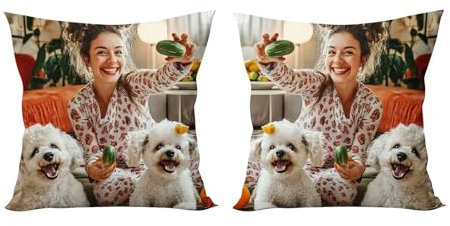 Personalisiertes Kissenbezug mit Foto, Kissen 45x45 mit Foto, Bild Geschenk Kissenbezug Doppelseitige Bedruckte Pillow Fotokissen Selbst Gestalten Kissenhülle Home Geschenk zum Geburtstag Kissenbezüge
