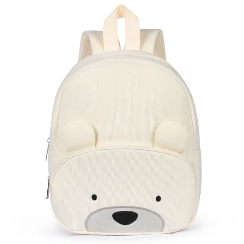 Aomig Plüsch Rucksack Kindergartenrucksack Kleinkind Rucksack Kindergarten Schultasche für Jungen Mädchen Tierischer Kinderrucksack Tier Cartoon Mini Tasche Kinder Rucksack für 2-6 Jahre (Bär-Beige)