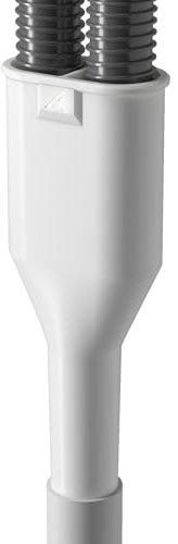 White Double Drain Universal Hose Outlet Waste Connector, 2-to-1 Dual Washing Machine and Dishwasher Adaptor Pipe