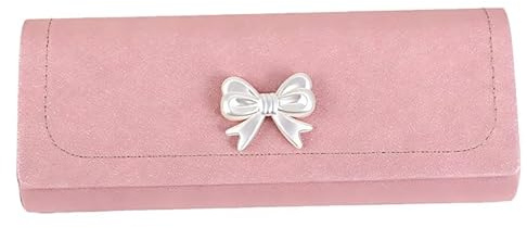 Embhlitfe Bow Glasses Case,Cute Pink Bow Glasses Case for Girls Women Hard Shell Eyeglass Case Sunglasses Case Holder,Protective Spectacles Case Storage Box for Eyeglasses Sunglasses
