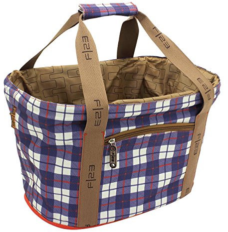 FI23 Einkaufskorb, Integrierte Schutzabdeckung, 42 x 27 x 26 cm, Ca. 20 Liter, Ergonomische Form, Shoppers' Delight, Check, Blau, 84110-8