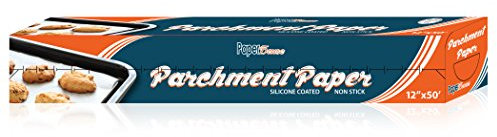 Party Bargains Papel de horno en Pergamino anti-adherente | la solución perfecta para galletas de pastelería, pizzas | Adecuado para microondas | Tamaño: 12 X 50