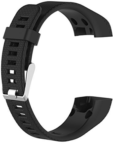 Lokeke - Cinturino di ricambio per smartwatch Garmin Vivosmart HR+, in silicone, colore: Nero